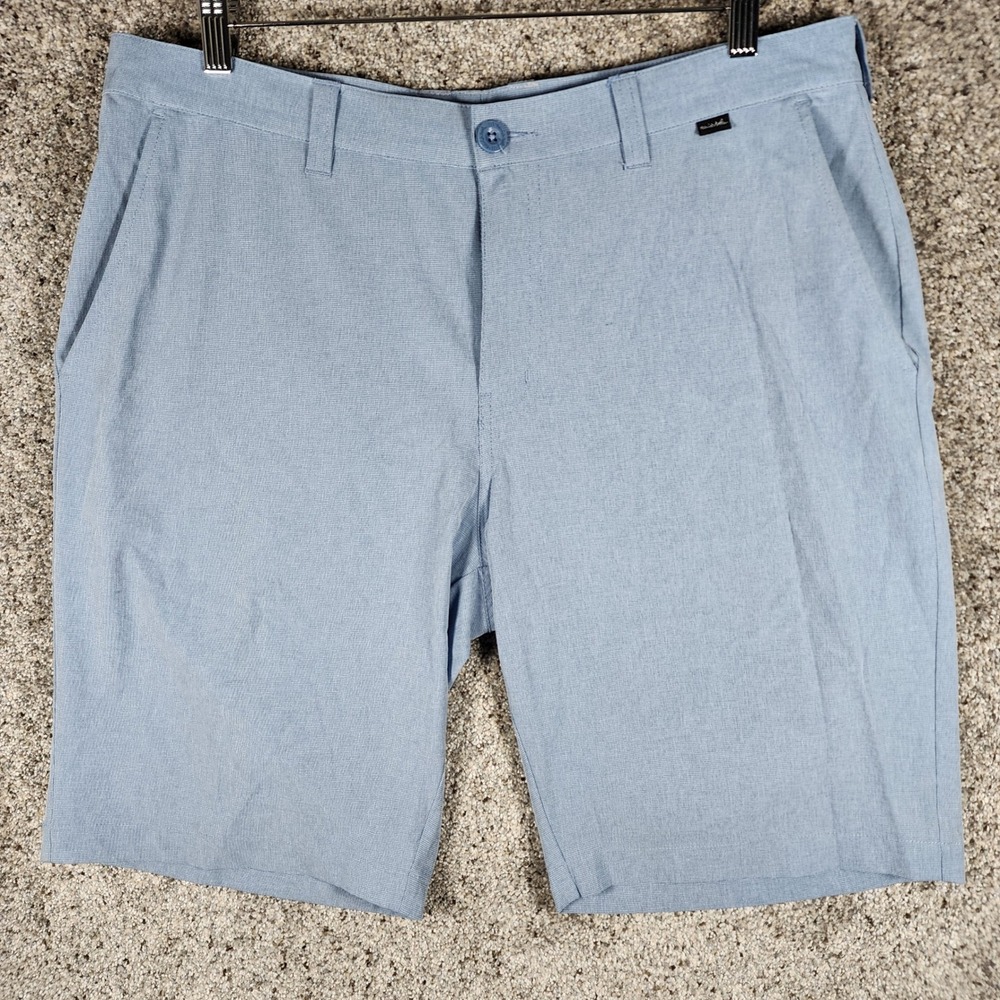 Travis Mathew Golf Shorts Mens 37 Blue Heather Performance Excellent MSRP $89.95